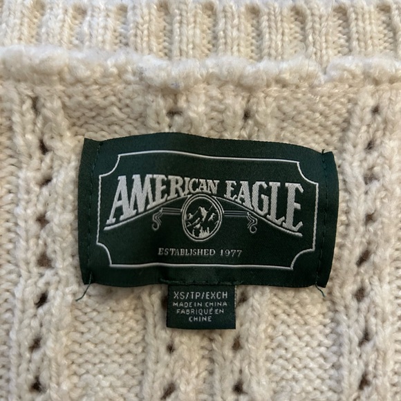 American Eagle Cream Knit Cardigan button up - Picture 4 of 4